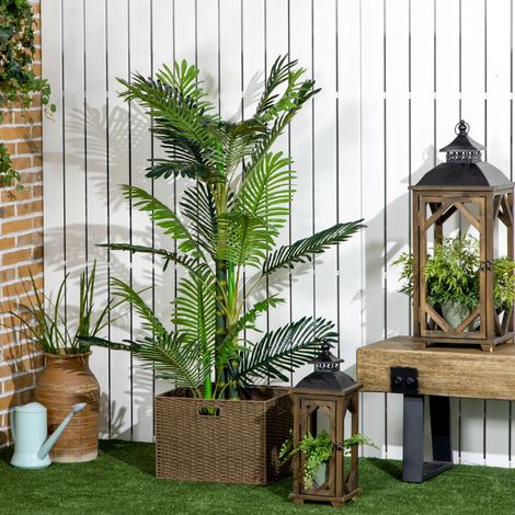 Plante artificielle de palmier artificiel 150 cm avec remplissage en ciment pour usage intérieur, verte