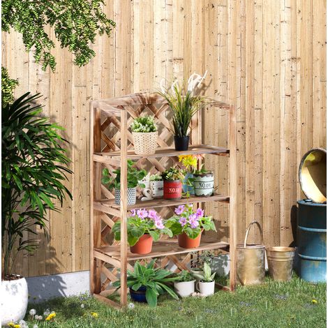 Regal Aufbewahrung Holz 3 Etagen 75x38x120 OKMYHOME (1/4)
