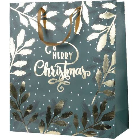 Busta Regalo Merry Christmas Verde e Oro 72H