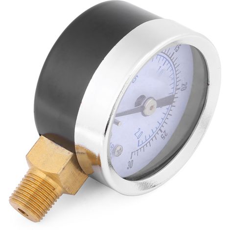 0-30 psi (0-2 bar) Mini-Anzeige Wasser-Öl-Kompressor-Druckmanometer Hydraulikdruckmanometer (1/5)