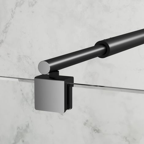 WDWRITTI Stabilisator Haltestange Verstellbar 73-123cm Duschwand Haltestange Stabilisierungsstange für Dusche Stabilisator für Glasdicke 8-10 mm Dusche Duschwand Duschabtrennung, Schwarz