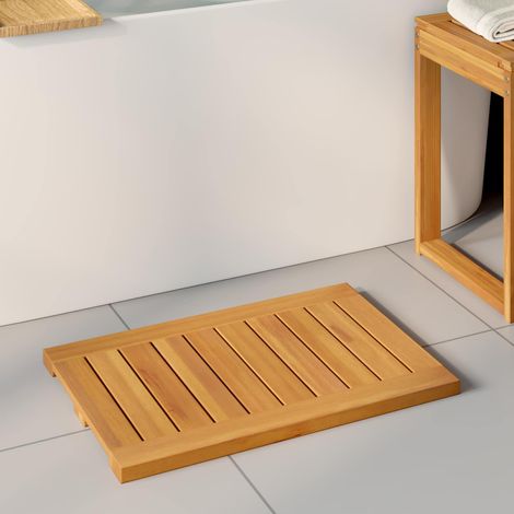 vidaXL  Bath Mat  Plain Brown 60 x 40 cm Wood