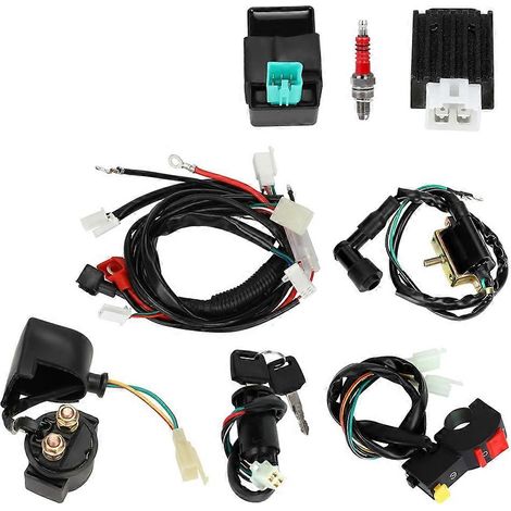 Faisceau de câblage pour démarrage électrique de mini-moto (moteur 4 temps 50cc, 70cc, 90cc et 110cc) - Pièces détachées pour quad TaoTao SSR 70 X-Pro (1/5)