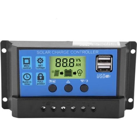 12V 24V PWM Solarpanel-Laderegler mit dualem LCD-Display, 30A (YJSS-30A)