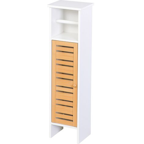 Mueble de almacenamiento de pie para baño 3 niveles 30 x 30 x 90 cm diseño moderno en MDF blanco 130017987