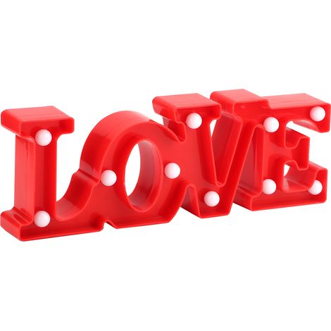 Veilleuse LED romantique avec le mot LOVE, lampe décorative pour la Saint-Valentin, une demande en mariage, une déclaration d'amour, une lumière chaleureuse (1/5)