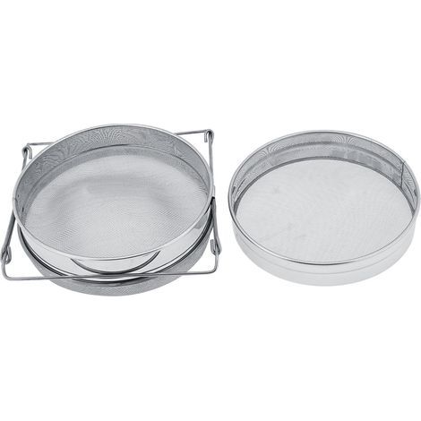 Wandisy Cadeau de Juillet Tamis à Miel en Acier Inoxydable, Double équipement de tamisage de Filtre de Filtre de Tamis de Miel d'apiculture (1/5)