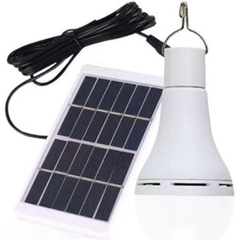 Ampoules solaires avec télécommande, 10 W - Rechargeables par USB - pour la maison, l'abri de jardin, la randonnée, le camping, la tente, les ouragans et les pannes de courant (1/5)