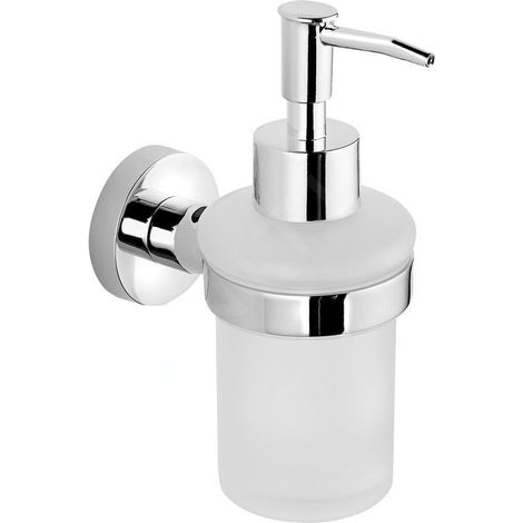 Distributeur de savon SAMBA 150ml, verre dépoli, chrome (1/2)