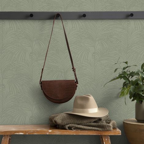 Papier peint intissé Feuillage Nora 1005 x 52cm Vert (1/4)