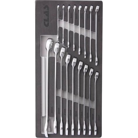 Insert 17 clés mixtes 12 pans 6-24mm CrV DIN ISO 3113 - OS 4100 - CLAS Equipements