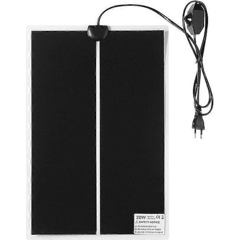 Tapis chauffant pour reptiles avec thermostat - Tapis chauffant pour animaux de compagnie, compatible avec vivarium et terrarium - Prise européenne