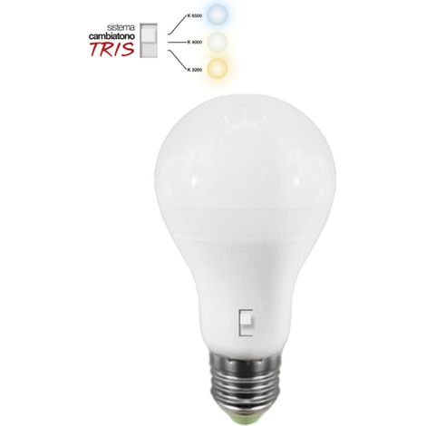 Lampada Led E27 20W Tricolor Cambiatono 3000-4000-6500K