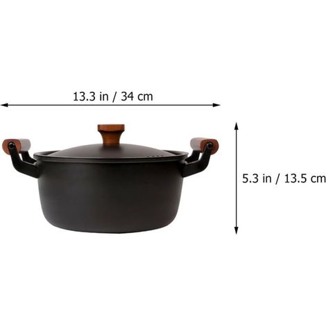 Cocotte en fonte de 24 cm avec couvercle, antiadhésive, et épaisse, pour les plaques à induction et les ragoûts mijotés