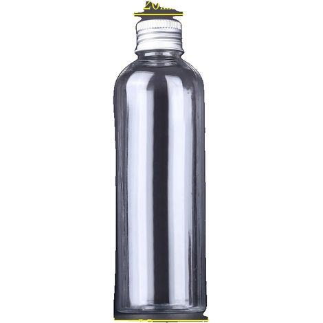 Juego de mini botellas de plástico, material ecológico, diseño a prueba de fugas, 120 ml x 10 unidades, tapa de aluminio negra. (1/2)