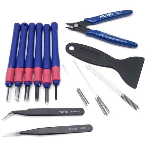 Kit de Nettoyage de Buses d'imprimante 3D 0.2-0.4mm Réparation de l'aiguille Flexible Pince Coupante  à épiler Poignée