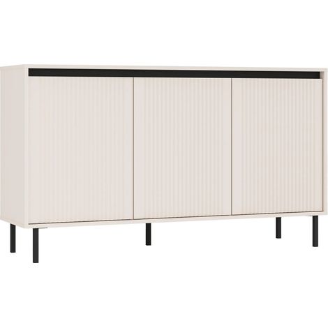 AX LIVING Sideboard Bodrum Kommode 3 Türen 149 cm Sandbeige