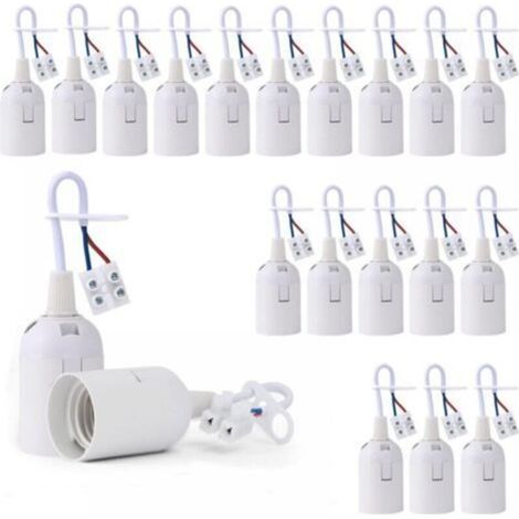 [JAMAIS UTILISÉ] 20 Pièces Douille de Lampe E27 Support Ampoule avec Testeur de Phase, Base de Lumière Douille de Suspension Douille de Chantier Rénovation Douille de Rechange Douille de Bâtiment avec (1/4)