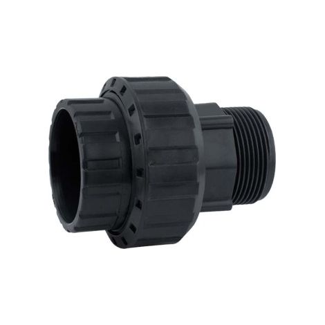 Manguito Enlace Mixto Encolar - Rosca Macho 3 Pzs Presión PVC - 63mm x 2", IBIDE. (1/5)