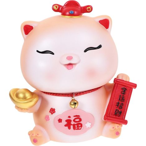 Tirelire Chat Chance Vinyle Pot Décoratif Créatif Boîte à Monnaie Amusante pour Maison Couleur (1/5)
