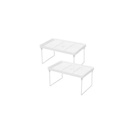 Lot de 2 31.5x20x16cm Étagère Rangement Cuisine Etagere de Bureau a Poser sur Bureau Petite Etagere a Poser Étagères de Rangement Extensible et Empilable pour le Rangement de la Maison et de la (1/5)