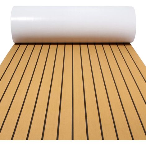 240x90cm Tapis Bateau en Mousse Eva, Teck Tapis Pont de Bateau, Faux Tapis pour Bateau, Tapis Bateau Revêtement Sol, Auto-Adhésif Tapis de Sol Synthétique pour Bateau Yacht (1/5)