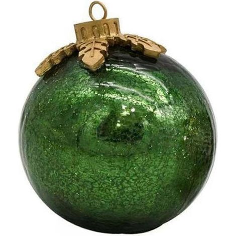 LED-Weihnachts-Tischdekoration, automatischer Timer, Schneeflocken-Design aus Crackle-Glas, 15 cm, grün (1/5)
