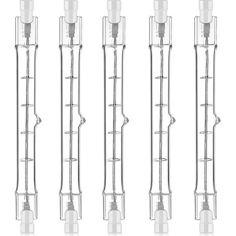 5 Pièces 200W R7S Ampoule Halogène 118mm 220-240V 3100 lm Lumière Blanche Chaude Tige Halogene Dimmable Éclairage Spot Extérieur et Intérieur pour Bâtiment Paysage Sécurité Éclairage de Scène Studio-D