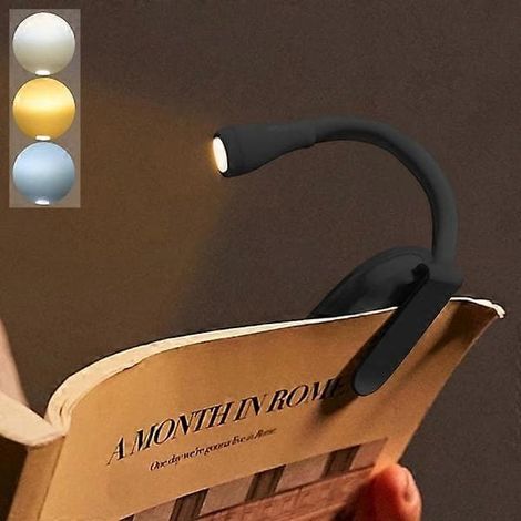 Book lamp, rechargeable clip-on reading lamp, adjustable brightness (1/5)