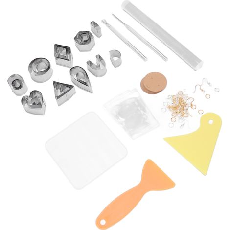 Kit de 130 emporte-pièces pour pâte polymère, idéal pour la création de boucles d'oreilles DIY.