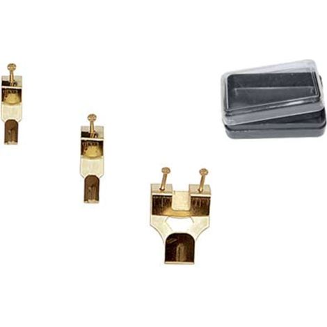 GANCIO QUADRO A X DOPPIO PRONTY - FERRO OTTONATO CF=PZ 3 N°3 - 12 confezione