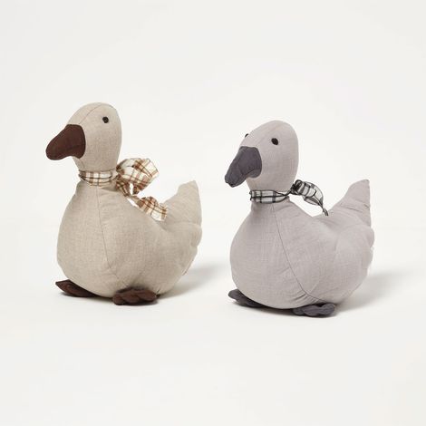 HOMESCAPES Weighted Duck Fabric Doorstop Pair (1/5)