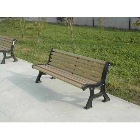 Panchina in legno con sostegni in ghisa 170 x 65 x H 72 cm (1/2)