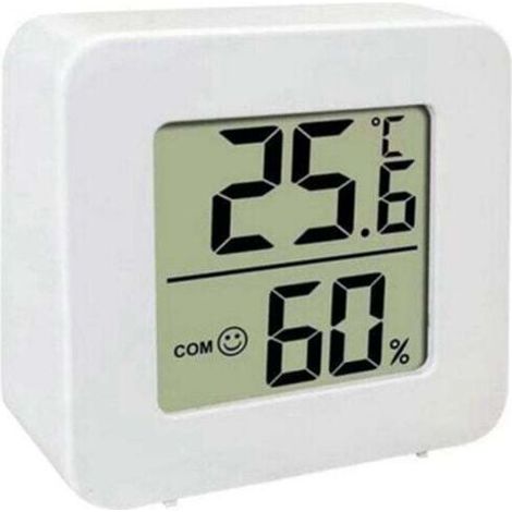 Mini-Digitalthermometer mit LCD-Display und Hygrometer für den Innenbereich mit Temperatur- und Feuchtigkeitssensor - Crezuo