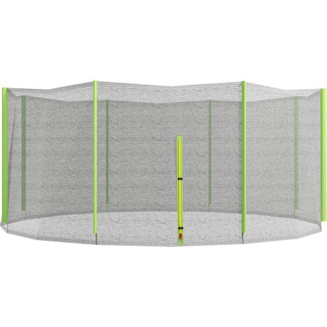 Filet de sécurité pour trampoline à 8 poteaux avec entrée zippée, PE, Ø366 x 180 cm, noir et vert, idéal pour l'entraînement à domicile et le maintien de votre forme physique au quotidien (1/5)