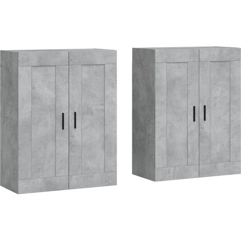 Maison Exclusive - Armadietti a Parete 2 pz Grigio Cemento in Legno Multistrato