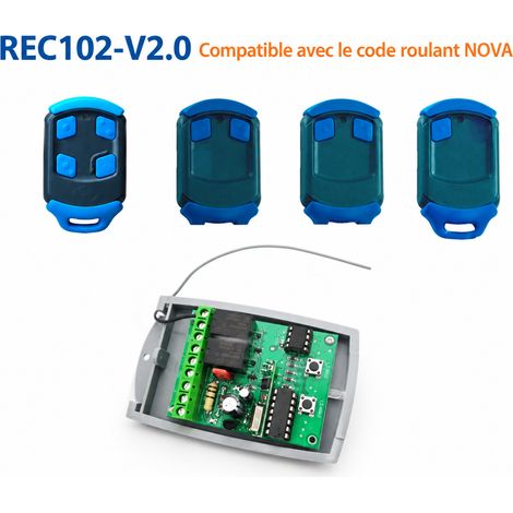 Récepteur radio pour porte de garage NOVA code tournant 12V 24V AC DC mural 8,8 × 5 × 2,85 cm – Livraison gratuite (1/5)