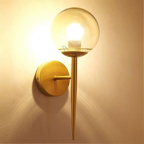 Applique murale LED moderne avec boule en verre pour chambre, salle de bain, couloir et cuisine - Appliques murales élégantes couleur C (1/5)