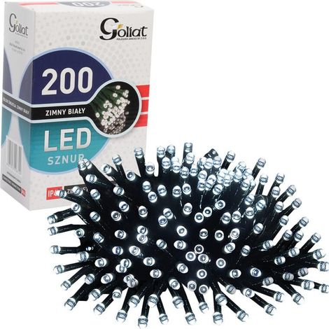 Luces para árbol de Navidad, 200 LED, luz blanca fría, alimentación eléctrica, para exteriores e interiores, longitud 10 m, IP44 (1/5)