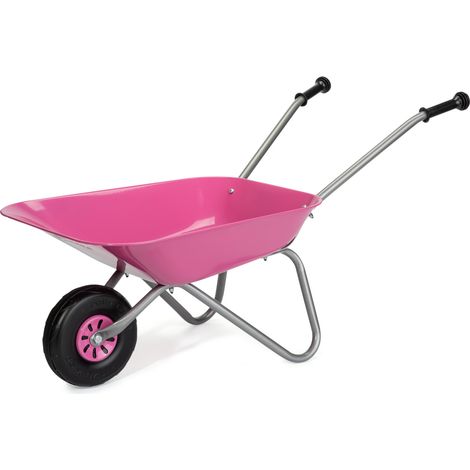 Rolly Toys Kinderschubkarre Metallschubkarre pink, Gartenschubkarre, Mdchen