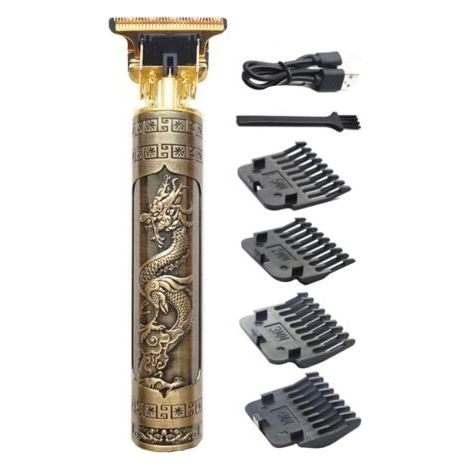 Electric hair clipper for men, rechargeable, T-shaped electric hair clipper with guide comb (backlash-free), cutting set (Dragon)