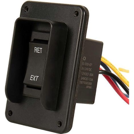 Interrupteur à bascule d'alimentation pour prise stabilisatrice 12 V/24 V, étanche IP68, extensible-rétractable, faisceau à 4 broches, inversion momentanée de polarité (1/5)