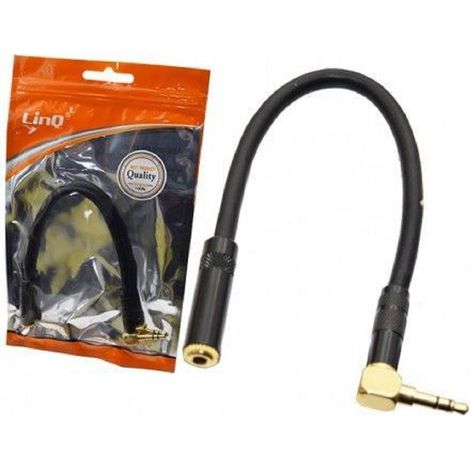 TRADE SHOP - Cavo Adattatore Audio Da Jack 3,5mm Femmina A 3,5mm Maschio Angolo 20 Cm Kl-9248 -