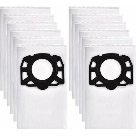12 sacs aspirateur pour Karcher WD4 WD5 WD6, convient pour Karcher MV4, MV5, MV6 Aspirateur eau et poussière (1/5)