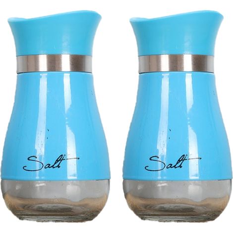 Moulin à Sel et Poivre - Base en Verre Transparent - Couvercle en Acier Inoxydable - Ensemble de 2 Pièces (1/5)