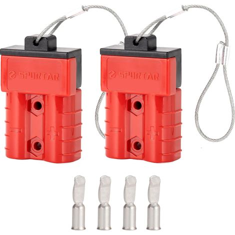 50A 6AWG Connecteur Batterie Déconnexion Rapide, 2 Lot de Faisceau de Câblage 12-36V Kit de Récupération de Câble de Démarrage pour Voiture ATV Plateformes de Levage Moteurs Remorque (1/5)
