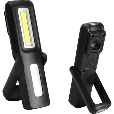 Lampe Mecanicien LED Rechargeable Lampe de Travail COB Portable Rechargeable USB Lampe Torche à LED avec Aimant Noir (1/5)