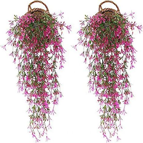 Bardusch-2 guirlandes lierre artificiel suspendues rouges, fausses plantes grimpantes décoration murale/mariage (1/4)