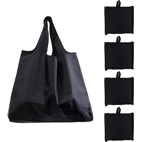 Sac Pliable de Courses – Lot de 4 Sacs Réutilisables Écologiques 53 x 64 cm, Portables Idéal pour le Shopping, le Pique-Nique et le Camping (1/5)