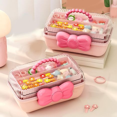 Neue, hochwertige Aufbewahrungsbox von Guka für Sticker, kreative dreistöckige Aufbewahrungsbox für Kinderspielzeug, pink, großes Fassungsvermögen (1/5)